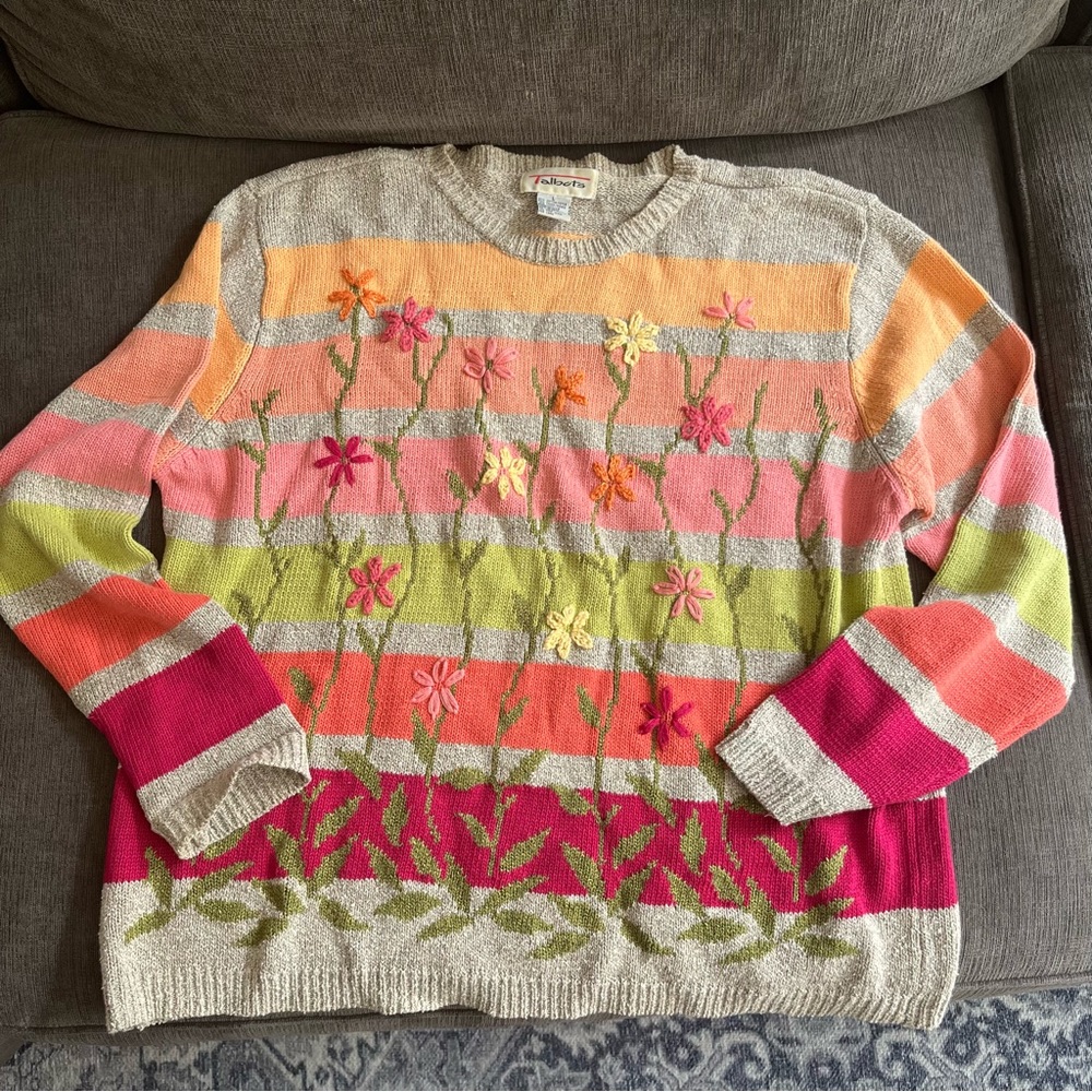 Talbots spring floral sweater